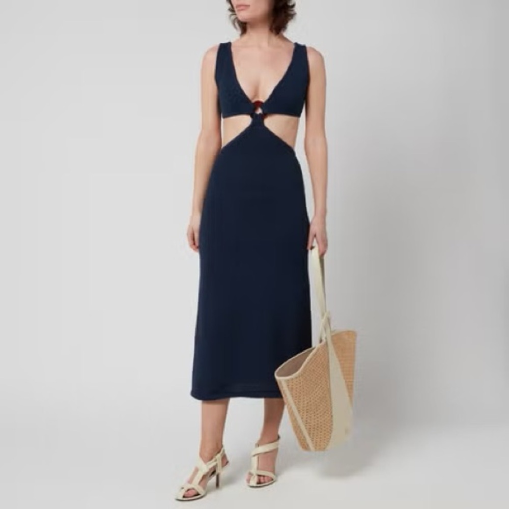 Cult Gaia Navy Knit Bank Dress